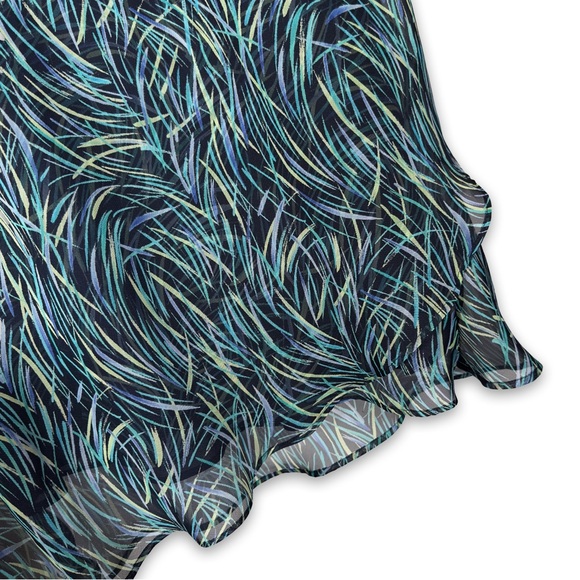 Notations Blue and Green Patterned Skirt - Picture 4 of 5